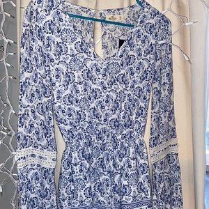 Hollister blue & white romper
